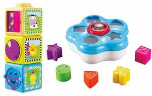 התאם צורה פרח 5 צורות + מגדל 3 קוביות