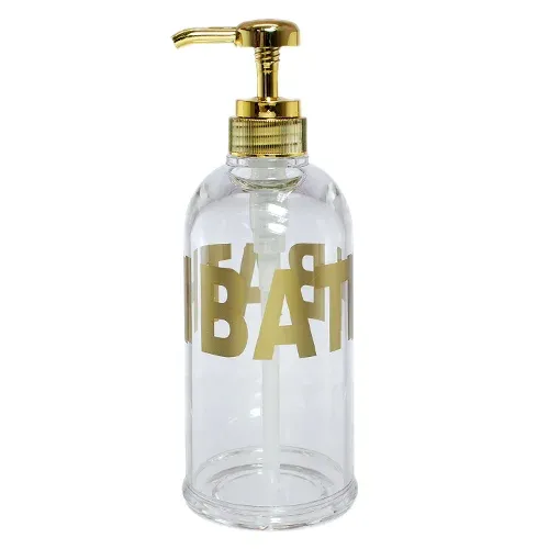 דיספנסר סבון עגול גדול BATH זהב מתוך קולקציית אביזרים לכיור (זווית נוספת) - קל לניקוי ותחזוקה לשמירה על מראה חדש ומבריק