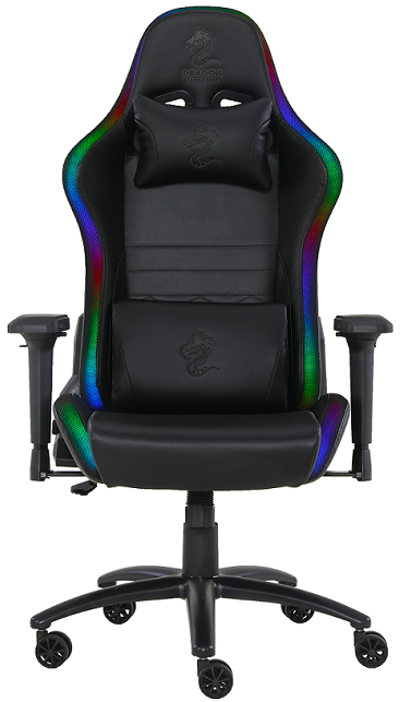 כיסא גיימינג Dragon SPACE Plus RGB כולל שלט – שחור