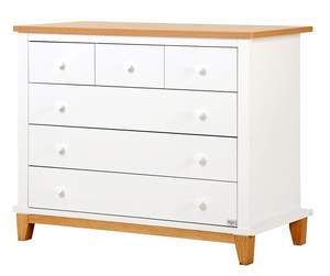 שידת החתלה לתינוק בוהו MDF בציפוי מלמין Super Safe - לבן/אלון