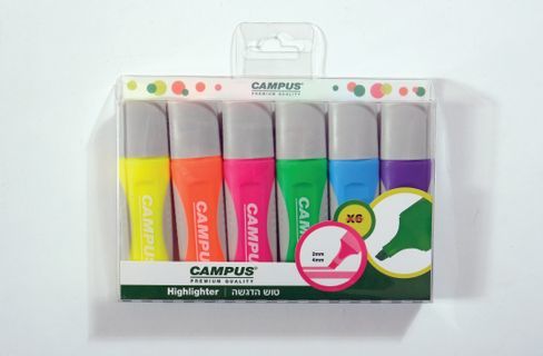 סט 6 טושי הדגשה CAMPUS
