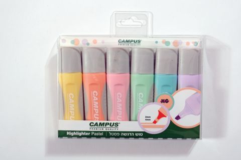 סט 6 טושי הדגשה פסטלים CAMPUS