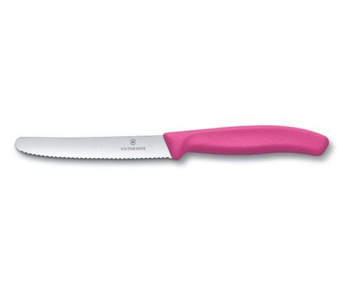 סכין ירקות להב מעוגל משונן victorinox בצבעים שונים