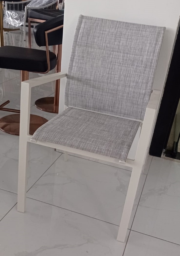 "מדריד-רויאל" שמנת חיסול מלאי - כיסא אלומיניום אל-חלד בעל שלדה כפולה ובד כפול