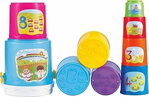 מגדל 9 כוסות + דלי התאמת צורות הנדסיות