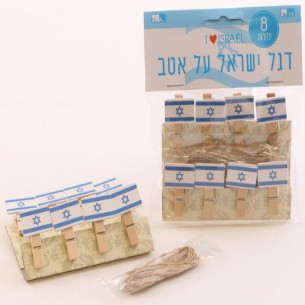 אטבי עץ דגל ישראל