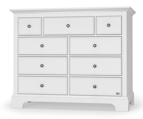 חדר לתינוק מילאנו עם שידה עשויה MDF צבוע בתנור ומיטת קנדה מעוצבת מעץ מלא - לבן