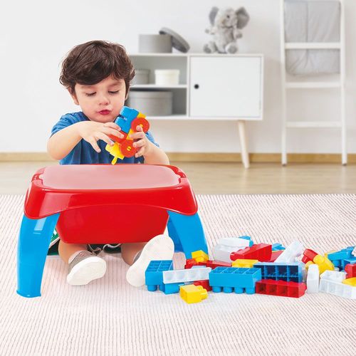מיני שולחן עם 30 לבני בניה ג'מבו - צבעוני