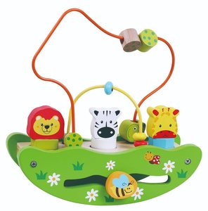 משחק שיווי משקל, התאם צורה והשחלת חרוזים מעץ - אוניית החיות