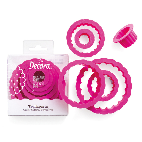 סט 6 חותכני עיגול משונן Decora 