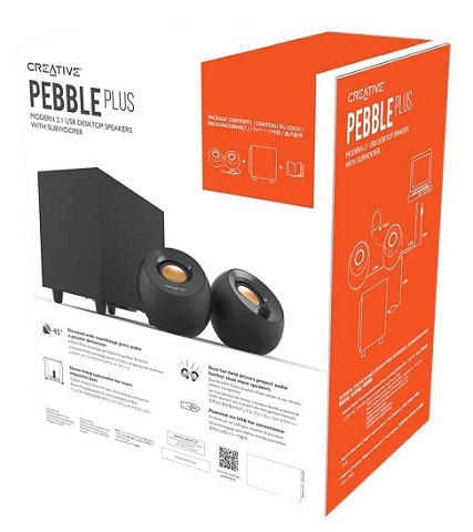רמקולים עם סאבוופר Creative Pebble+ 2.1 black speakers - 51MF0480AA000 