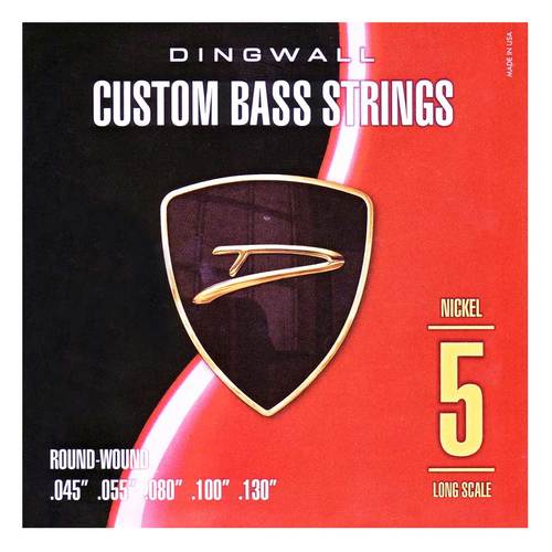 סט מיתרים לגיטרה בס Dingwall Long Scale 5-String Nickel Wound 45-130