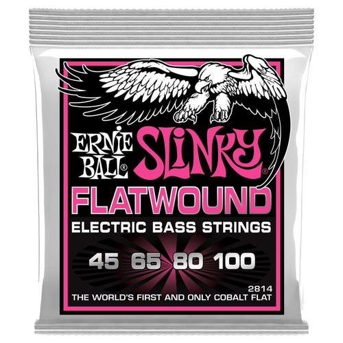 סט מיתרים לגיטרה בס Ernie Ball 2814 Super Slinky Flatwound 45-100