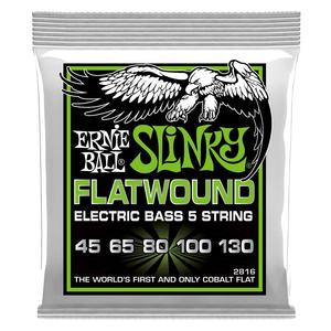 סט מיתרים לגיטרה בס מיתרים Ernie Ball 2816 Slinky Flatwound 5-String Bass 45-130