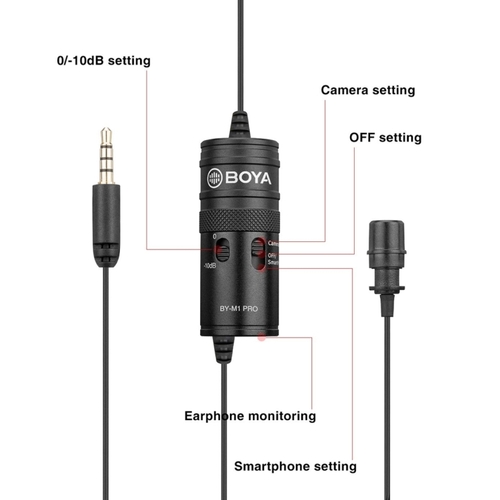 מיקרופון דש Boya BY-M1 Pro Lavalier
