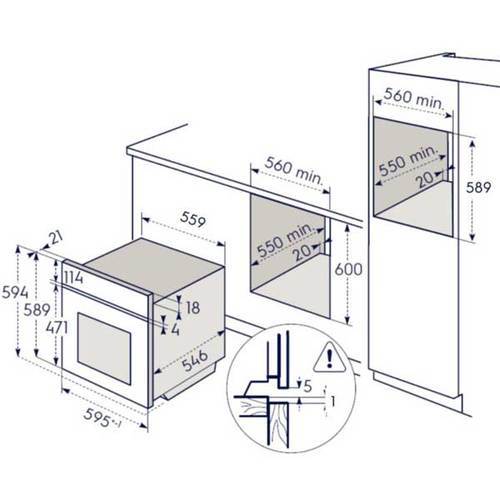 תנור בנוי 71 ליטר Electrolux EOH6421X נירוסטה אלקטרולוקס