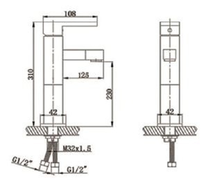 ברז פרח גבוה לכיור מונח ניקל 1608-03 סחר - א