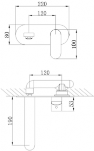 ברז קיר לכיור רחצה כולל גוף פנימי ניקל 2802 סחר - א