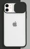 IPHONE 12 מגן אחורי שחור שקוף עם כיסוי מצלמה לאייפון 12 