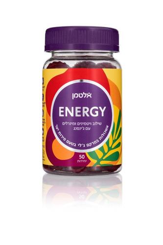 גאמיז ENERGY - שילוב ויטמינים ומינרלים עם ג'ינסנג בטעם פירות יער במרקם ג'לי, 50 יחידות, אלטמן