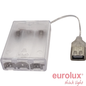 מארז סוללות 3xAA ושקע לסדרת LED-STRING -USB
