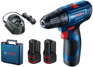 מברגה Bosch GSR 120 LI +מטען+2 סוללות 2AH+מזוודה קשיחה