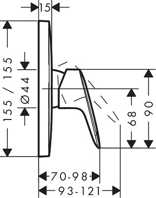 HANSGROHE כיסוי לאינטרפוץ 3 דרך סדרת LOGIS מקט 71607000