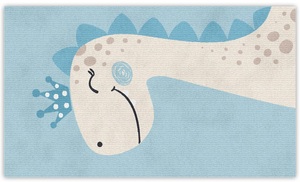 שטיח פעילות מעוצב לחדר ילדים Soft Mat במגע רך - דינוזאור גדול תכלת