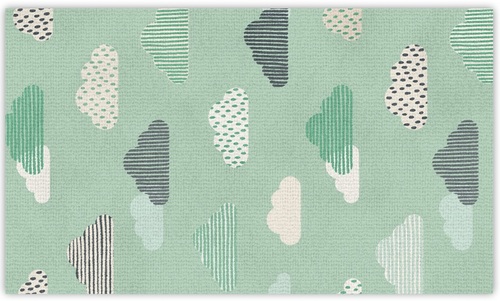 שטיח פעילות מעוצב לחדר ילדים Soft Mat במגע רך - עננים ירוק