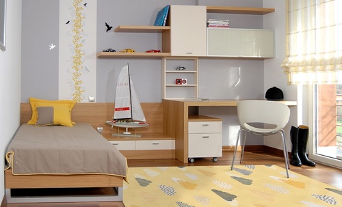 שטיח פעילות מעוצב לחדר ילדים Soft Mat במגע רך - עננים צהוב