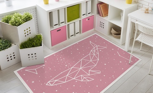 שטיח פעילות מעוצב לחדר ילדים Soft Mat במגע רך - לוויתן ורוד