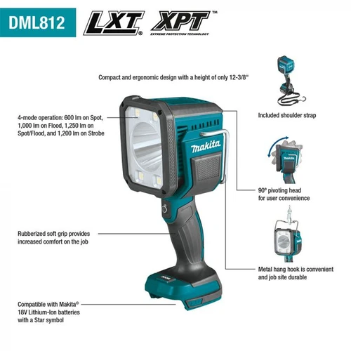 גוף פנס נטען MAKITA DML812 18V 