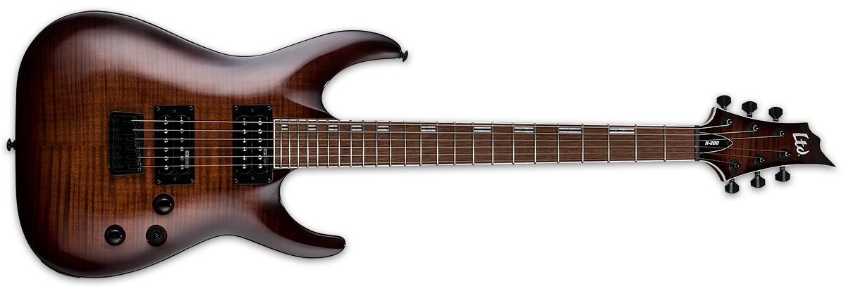 גיטרה חשמלית ESP LTD H-200FM Dark Brown Sunburst