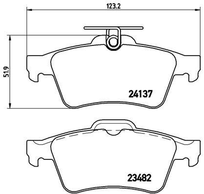 רפידות בלם אחורי מזדה 3 2004-2012 BREMBO