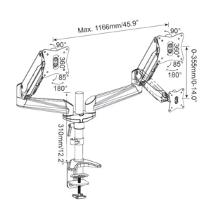 מתקן תליה/מעמד למסכי מחשב AR-GA24 Gold Touch גולד טאצ Gold Touch