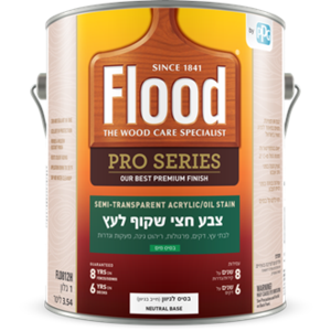 צבע אקרילי חצי שקוף לעץ ב.מים גלון 3.78 לי