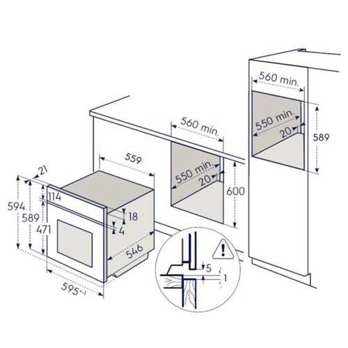תנור בנוי פירוליטי 71 ליטר Electrolux EOP6524X נירו' אלקטרולוקס