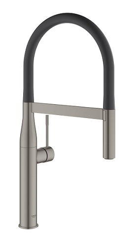 GROHE ברז מטבח אפור גרפיט מוברש עם פייה שחורה 30294ALO