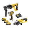 סט 3 כלים 18V פטישון+אימפקט+משחזת זווית+3 סוללות 4AH דגם DCK307M3