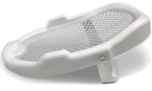 מושב אמבטיה מתקפל לתינוק עם תחתית סיליקון רכה - אפור