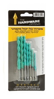 סט מקדחי וידיה ירוקים כל-יכול 7 יח