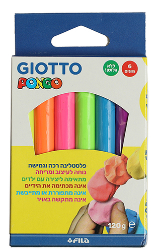 פלסטלינה 6 גוונים זוהרים