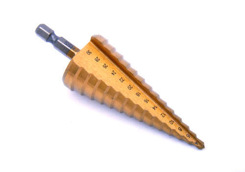 מקדח HSS מדורג ציפוי טיטניום חיבור למברגה 4-32 מ