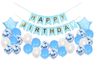 סט בלונים "HAPPY BIRTHDAY" - תכלת ולבן