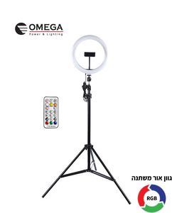 OMEGA של  CCT+RGB על חצובה TIK-CLIP מנורת סלפי
