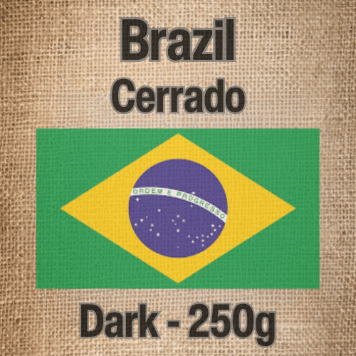 250 גרם פולי קפה בריוסו ברזיל כהה Caffe Brioso Brazil Cerrado Dark Roast