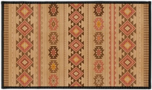 שטיח במבוק טבעי מעוצב לחדר ילדים עם מונע החלקה ומסגרת תפורה - נויה