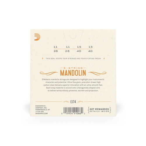 זוית נוספת D'Addario EJ74 Mandolin Set