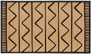 שטיח במבוק טבעי מעוצב לחדר ילדים עם מונע החלקה ומסגרת תפורה - זיג זג