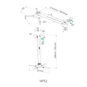 שיח זרוע למקרן 2 ב-1 דגם PM 52 SIH